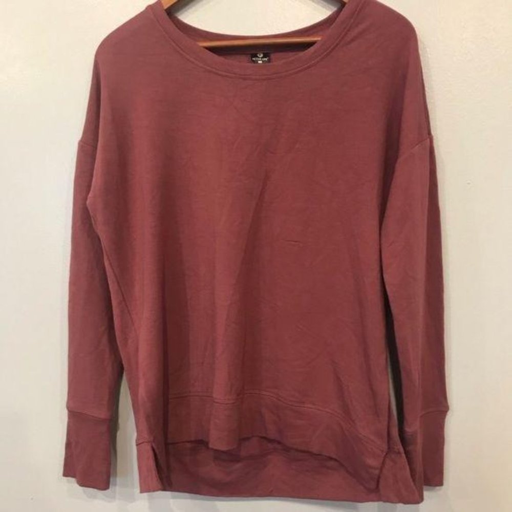 Nwt Active Life Split Hem Sweatshirt Crushed Berry - image 2